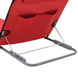 Folding Beach Mats 2 pcs Steel and Fabric Red - 45-Degree Angle