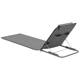 Folding Beach Mats 2 pcs Steel and Fabric Grey - Top-Down View