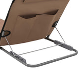 Folding Beach Mats 2 pcs Steel and Fabric Brown - 45-Degree Angle