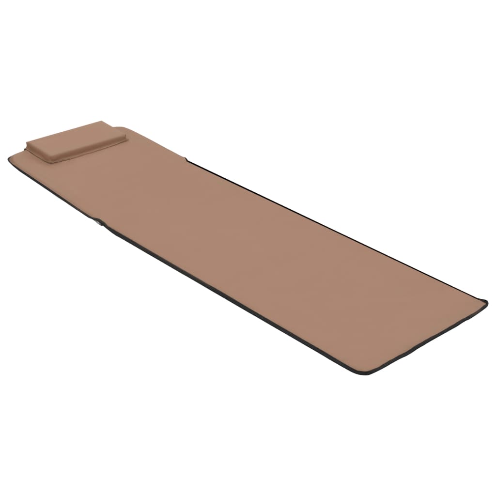 Folding Beach Mats 2 pcs Steel and Fabric Brown