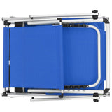 Folding Sun Lounger with Roof Aluminium and Textilene Blue - 45-Degree Angle