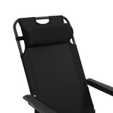 Folding Sun Loungers 2 pcs with Footrests Steel Black