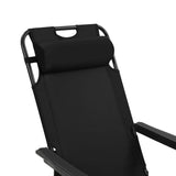 Folding Sun Loungers 2 pcs with Footrests Steel Black - Extra Image