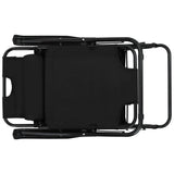 Folding Sun Loungers 2 pcs with Footrests Steel Black
