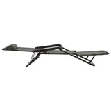 Folding Sun Loungers 2 pcs with Footrests Steel Grey - Rear View