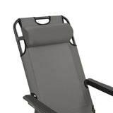 Folding Sun Loungers 2 pcs with Footrests Steel Grey - Extra Image