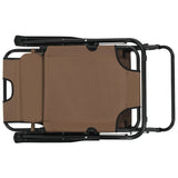 Folding Sun Loungers 2 pcs with Footrests Steel Brown - Rear View