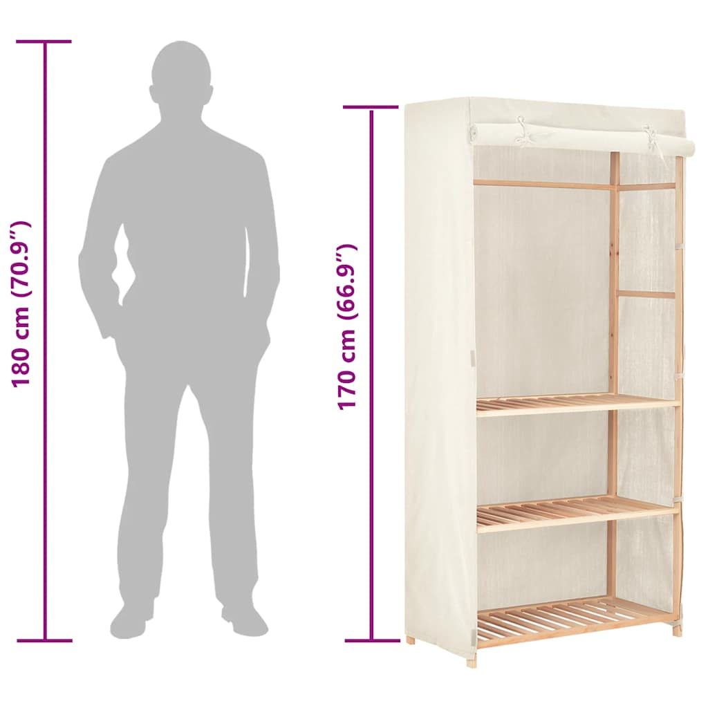 3-Tier Clothes Wardrobe 79x40x170 cm