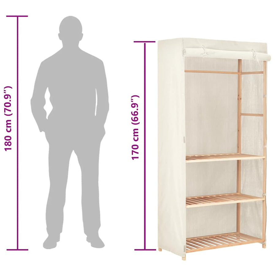 3-Tier Clothes Wardrobe 79x40x170 cm