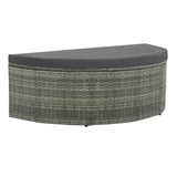 2 Seater Garden Sofa with Cushions and Parasol Grey Poly Rattan - Top-Down View