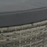 2 Seater Garden Sofa with Cushions and Parasol Grey Poly Rattan - 45-Degree Angle
