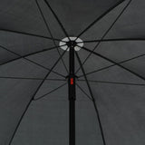 2 Seater Garden Sofa with Cushions and Parasol Grey Poly Rattan - Close-Up Angle