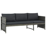 3 Piece Garden Lounge Set with Cushions Poly Rattan Grey
