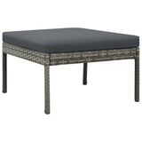 3 Piece Garden Lounge Set with Cushions Poly Rattan Grey