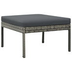 3 Piece Garden Lounge Set with Cushions Poly Rattan Grey