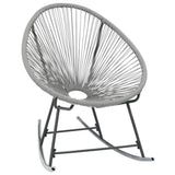 Outdoor Rocking Moon Chair Grey Poly Rattan - Front View