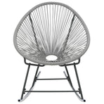 Outdoor Rocking Moon Chair Grey Poly Rattan