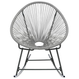 Outdoor Rocking Moon Chair Grey Poly Rattan - Side View