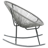 Outdoor Rocking Moon Chair Grey Poly Rattan - Top-Down View
