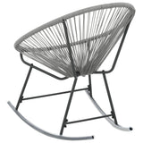 Outdoor Rocking Moon Chair Grey Poly Rattan - 45-Degree Angle