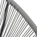 Outdoor Rocking Moon Chair Grey Poly Rattan - Rear View