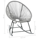 Outdoor Rocking Moon Chair Grey Poly Rattan - Close-Up Angle