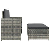 2 Piece Garden Lounge Set with Cushions Poly Rattan Grey - Top-Down View