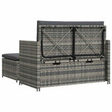 2 Piece Garden Lounge Set with Cushions Poly Rattan Grey - 45-Degree Angle