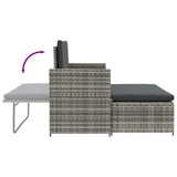 2 Piece Garden Lounge Set with Cushions Poly Rattan Grey - Low Angle