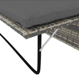 2 Piece Garden Lounge Set with Cushions Poly Rattan Grey - Extra Image