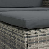 2 Piece Garden Lounge Set with Cushions Poly Rattan Grey - Extra Image