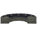 7 Piece Garden Lounge Set with Cushions Poly Rattan Grey