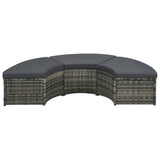 7 Piece Garden Lounge Set with Cushions Poly Rattan Grey
