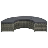 7 Piece Garden Lounge Set with Cushions Poly Rattan Grey - Side View