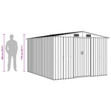 Garden Shed 257x298x178 cm Metal Brown - Extra Image