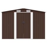 Garden Shed 257x298x178 cm Metal Brown