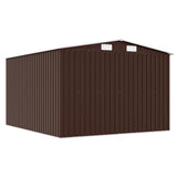 Garden Shed 257x298x178 cm Metal Brown - Rear View