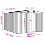 Garden Shed 257x298x178 cm Metal Brown