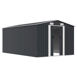 Garden Shed 257x392x181 cm Metal Anthracite - Top-Down View