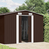 Garden Shed 257x392x181 cm Metal Brown