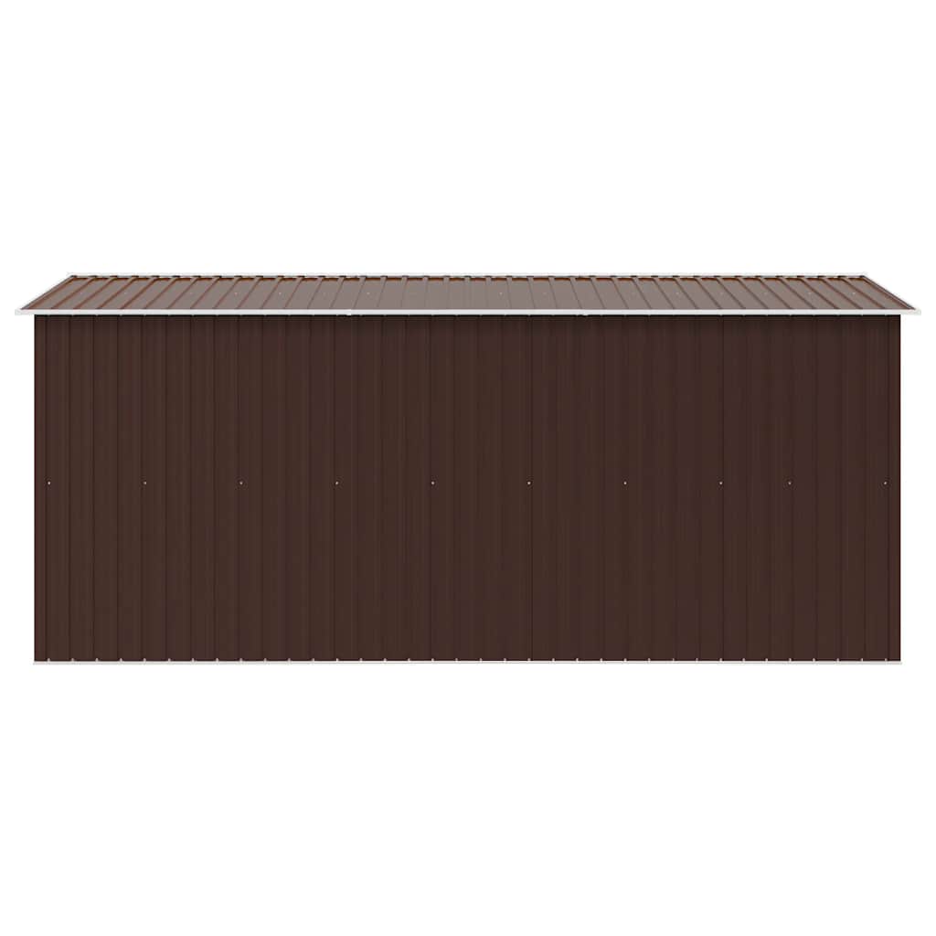 Garden Shed 257x392x181 cm Metal Brown