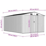 Garden Shed 257x392x181 cm Metal Brown