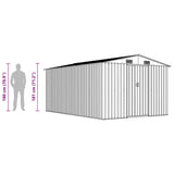 Garden Shed 257x392x181 cm Metal Brown