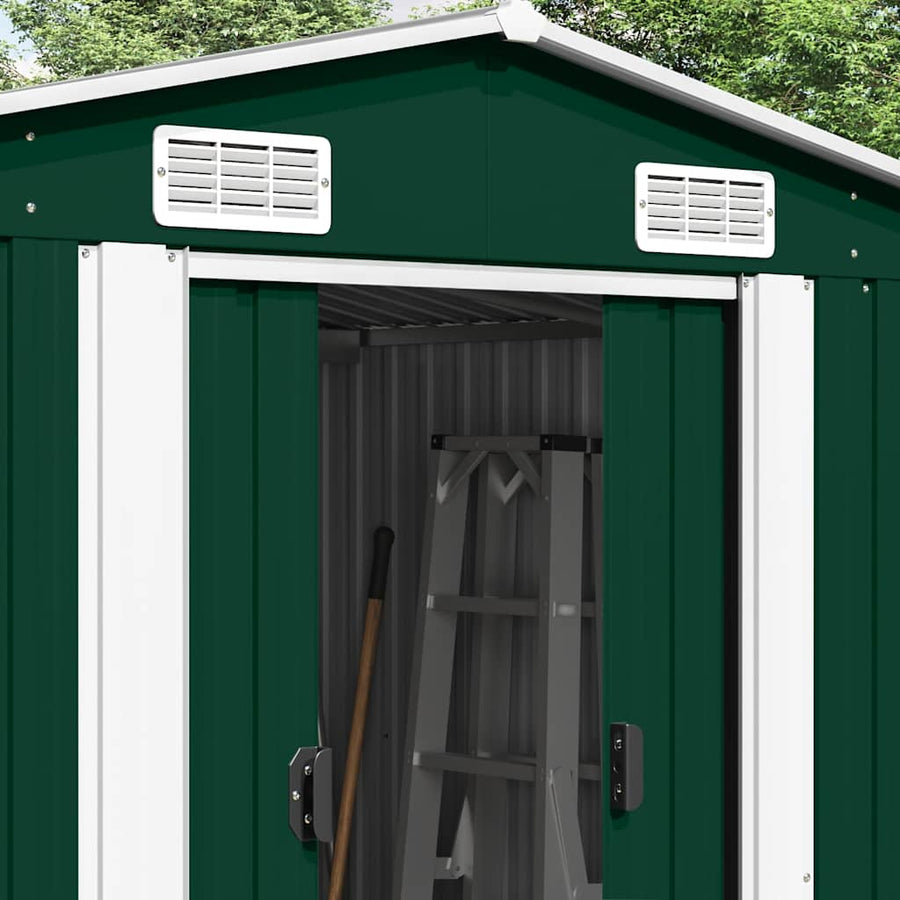 Garden Shed 257x489x181 cm Metal Green