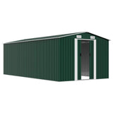 Garden Shed 257x489x181 cm Metal Green - Top-Down View