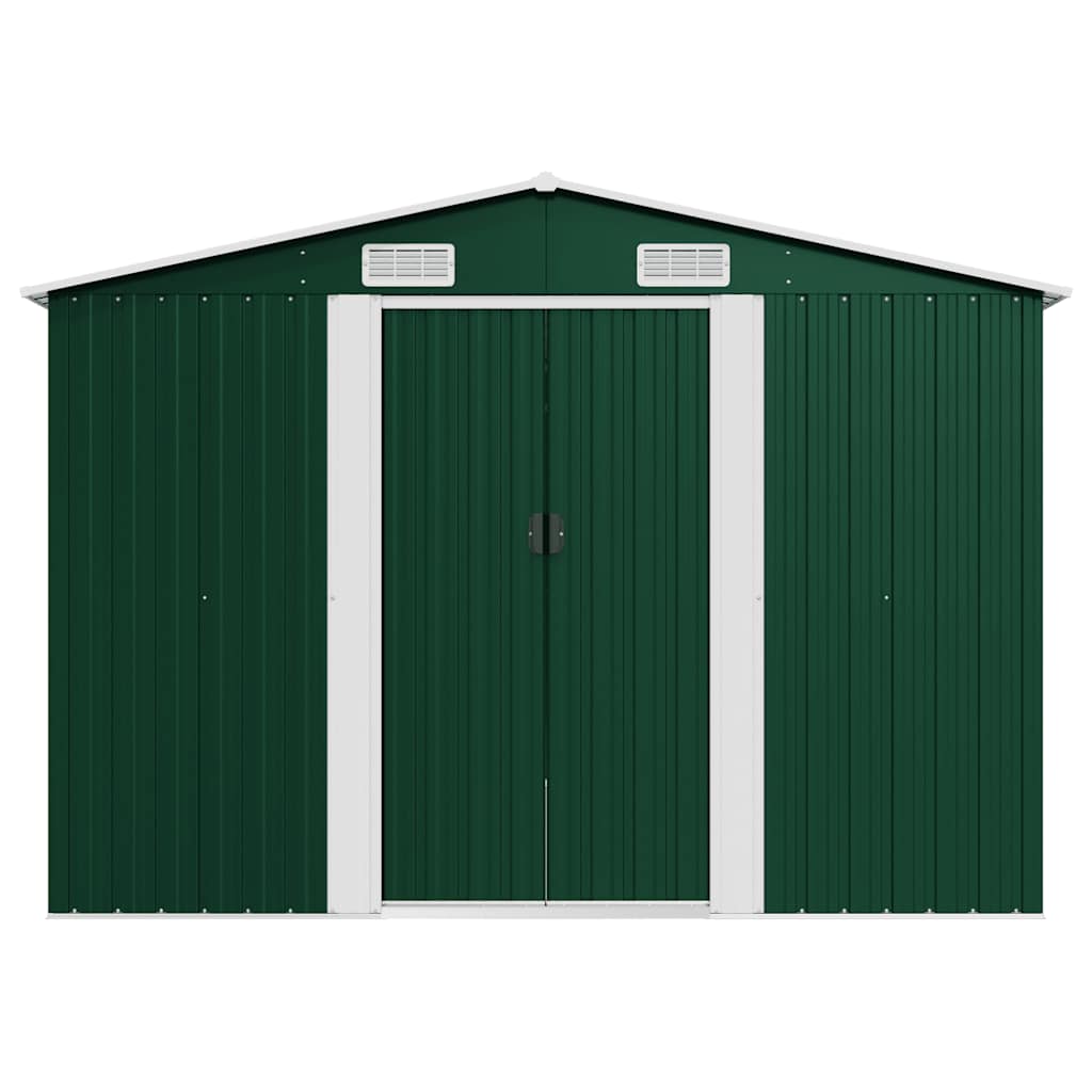 Garden Shed 257x489x181 cm Metal Green