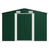 Garden Shed 257x489x181 cm Metal Green