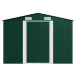 Garden Shed 257x489x181 cm Metal Green