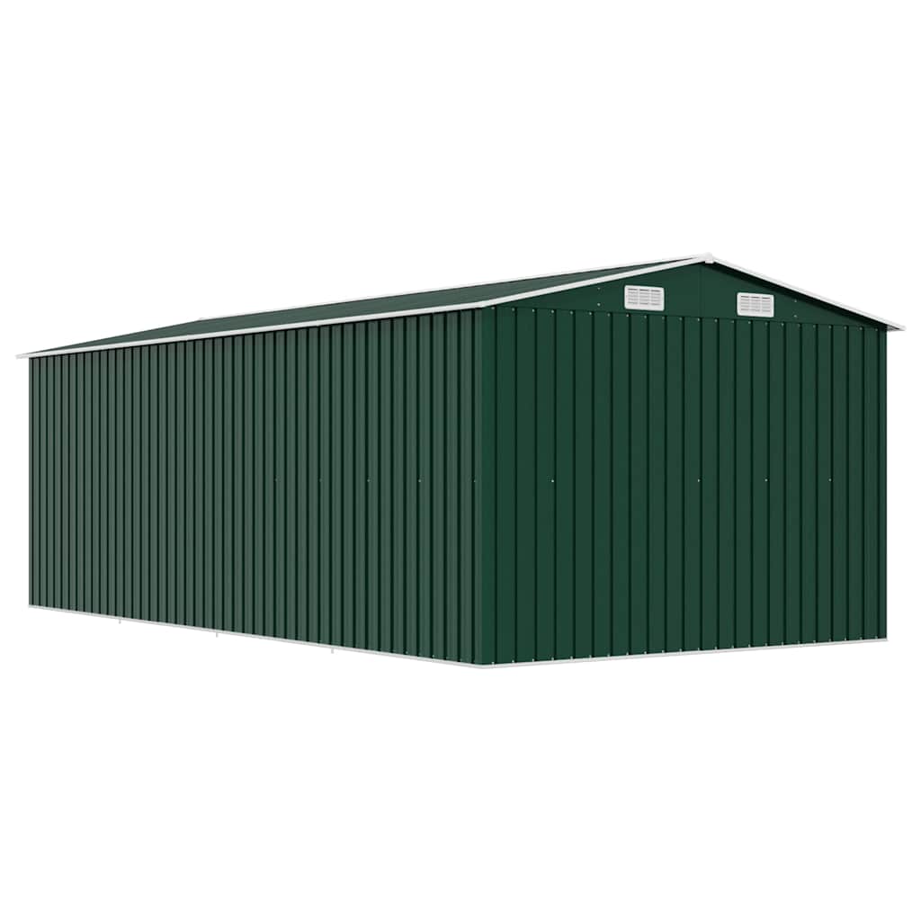 Garden Shed 257x489x181 cm Metal Green