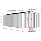 Garden Shed 257x489x181 cm Metal Green